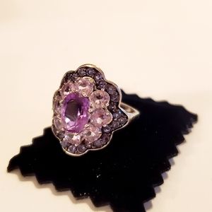 Stauer Womens Anteros Amethyst &  Iolite Ring Size 8